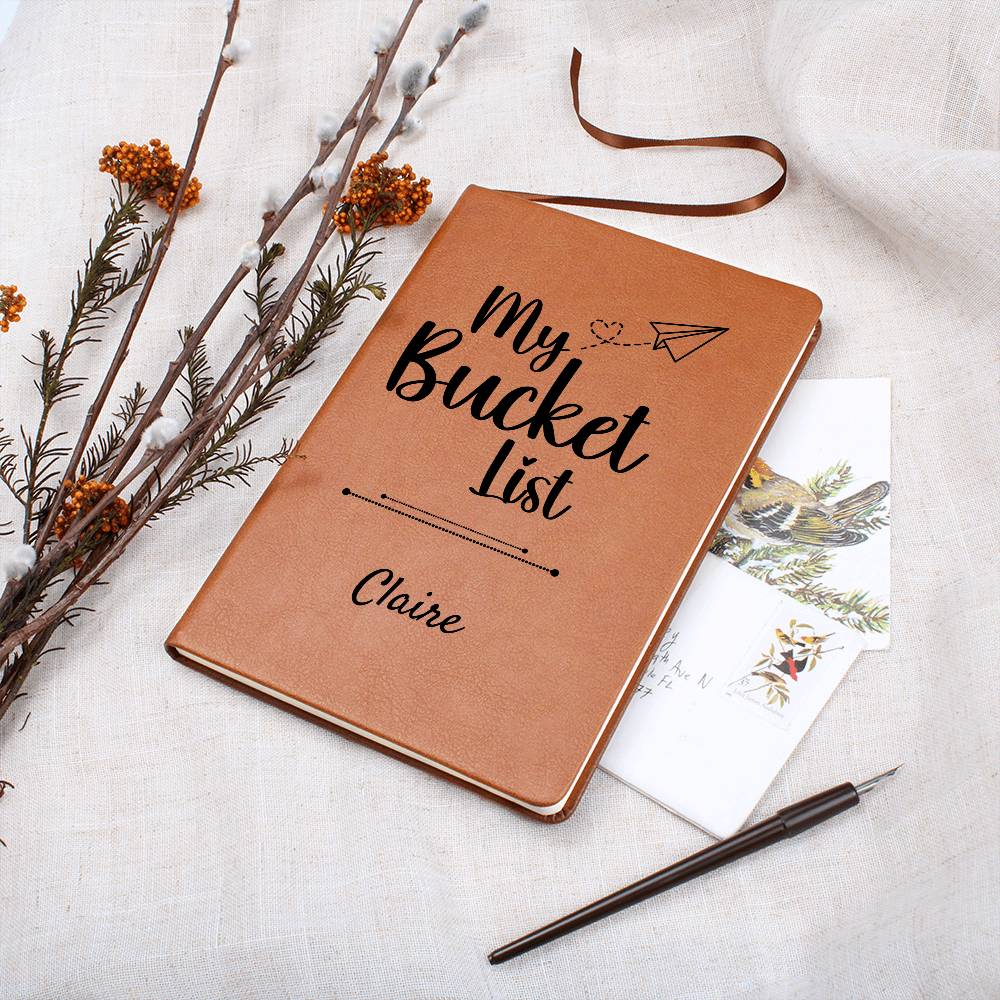 Personalized Bucket List Journal, Travel Planner, Retirement Gift, Adventure Notebook, Life Goals Journal, Dream Keepsake