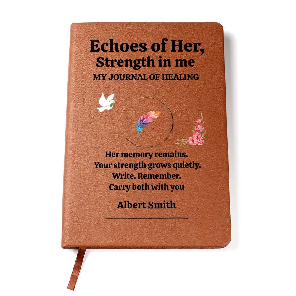 Echoes of her, Personalized Journal, Graphic Journal, Remembrance Gift, Sympathy Gifts, Healing Journal, Memory Journal, Bereavement Gift, Grief Support, Gift for Healing