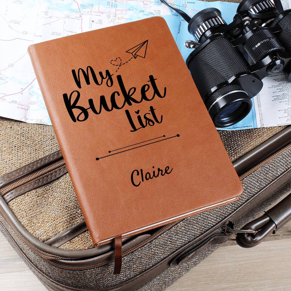 Personalized Bucket List Journal, Travel Planner, Retirement Gift, Adventure Notebook, Life Goals Journal, Dream Keepsake