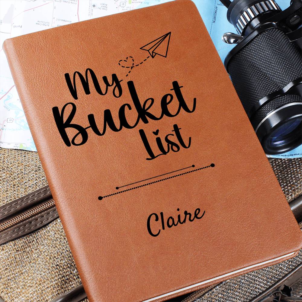 Personalized Bucket List Journal, Travel Planner, Retirement Gift, Adventure Notebook, Life Goals Journal, Dream Keepsake