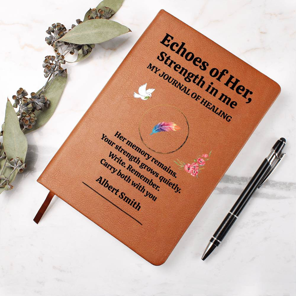 Echoes of her, Personalized Journal, Graphic Journal, Remembrance Gift, Sympathy Gifts, Healing Journal, Memory Journal, Bereavement Gift, Grief Support, Gift for Healing