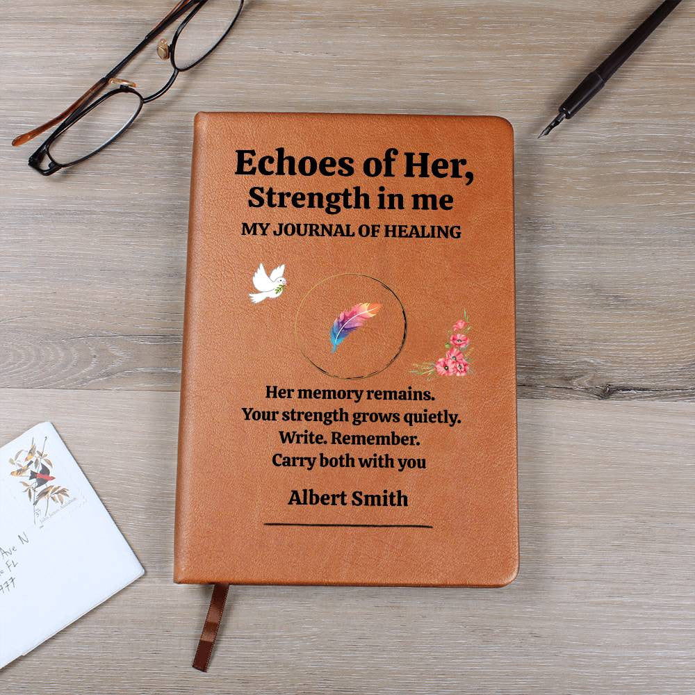 Echoes of her, Personalized Journal, Graphic Journal, Remembrance Gift, Sympathy Gifts, Healing Journal, Memory Journal, Bereavement Gift, Grief Support, Gift for Healing