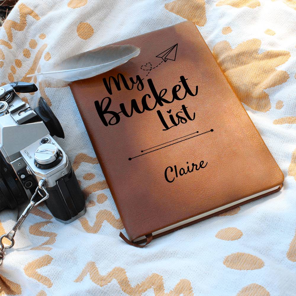 Personalized Bucket List Journal, Travel Planner, Retirement Gift, Adventure Notebook, Life Goals Journal, Dream Keepsake