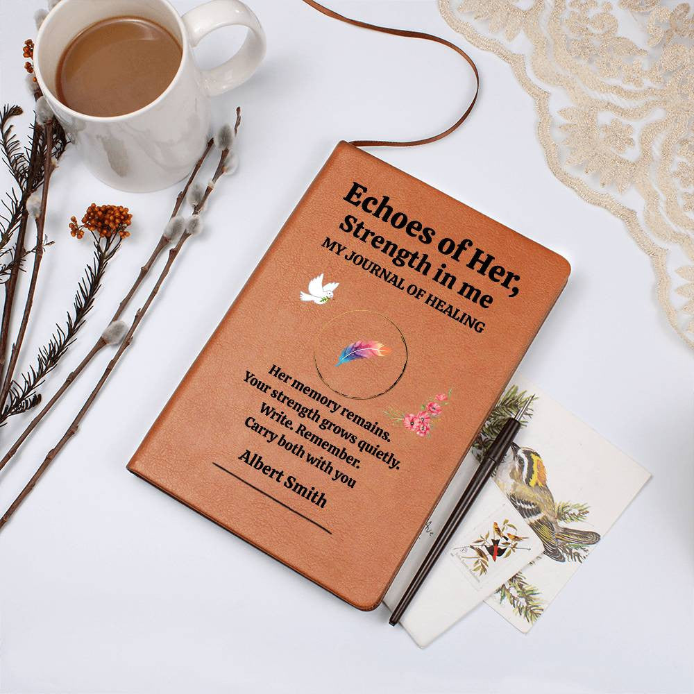 Echoes of her, Personalized Journal, Graphic Journal, Remembrance Gift, Sympathy Gifts, Healing Journal, Memory Journal, Bereavement Gift, Grief Support, Gift for Healing