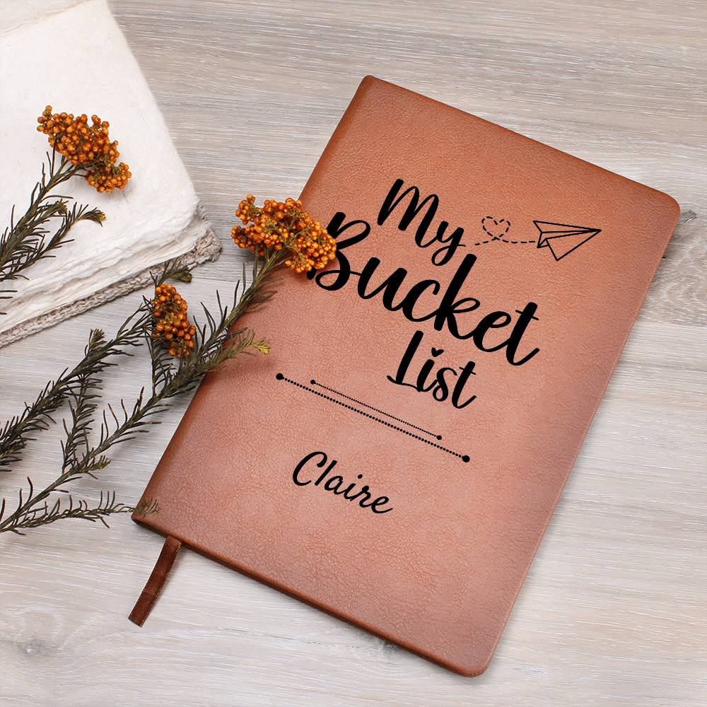Personalized Bucket List Journal, Travel Planner, Retirement Gift, Adventure Notebook, Life Goals Journal, Dream Keepsake