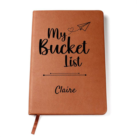 Personalized Bucket List Journal, Travel Planner, Retirement Gift, Adventure Notebook, Life Goals Journal, Dream Keepsake