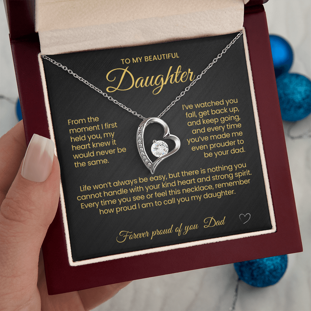 To My Beautiful Daughter Forever Love Necklace From the moment