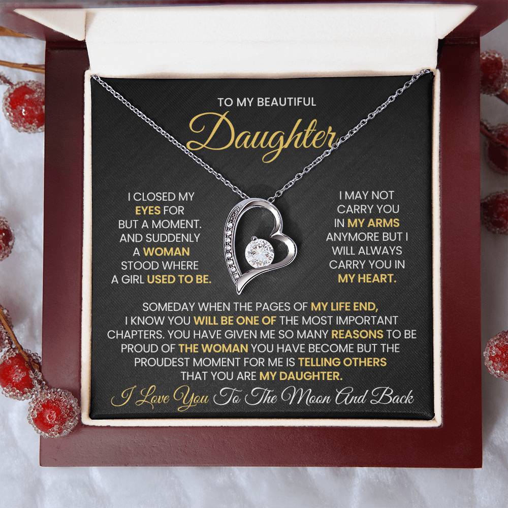 To My Beautiful Daughter -Forever Love Necklace