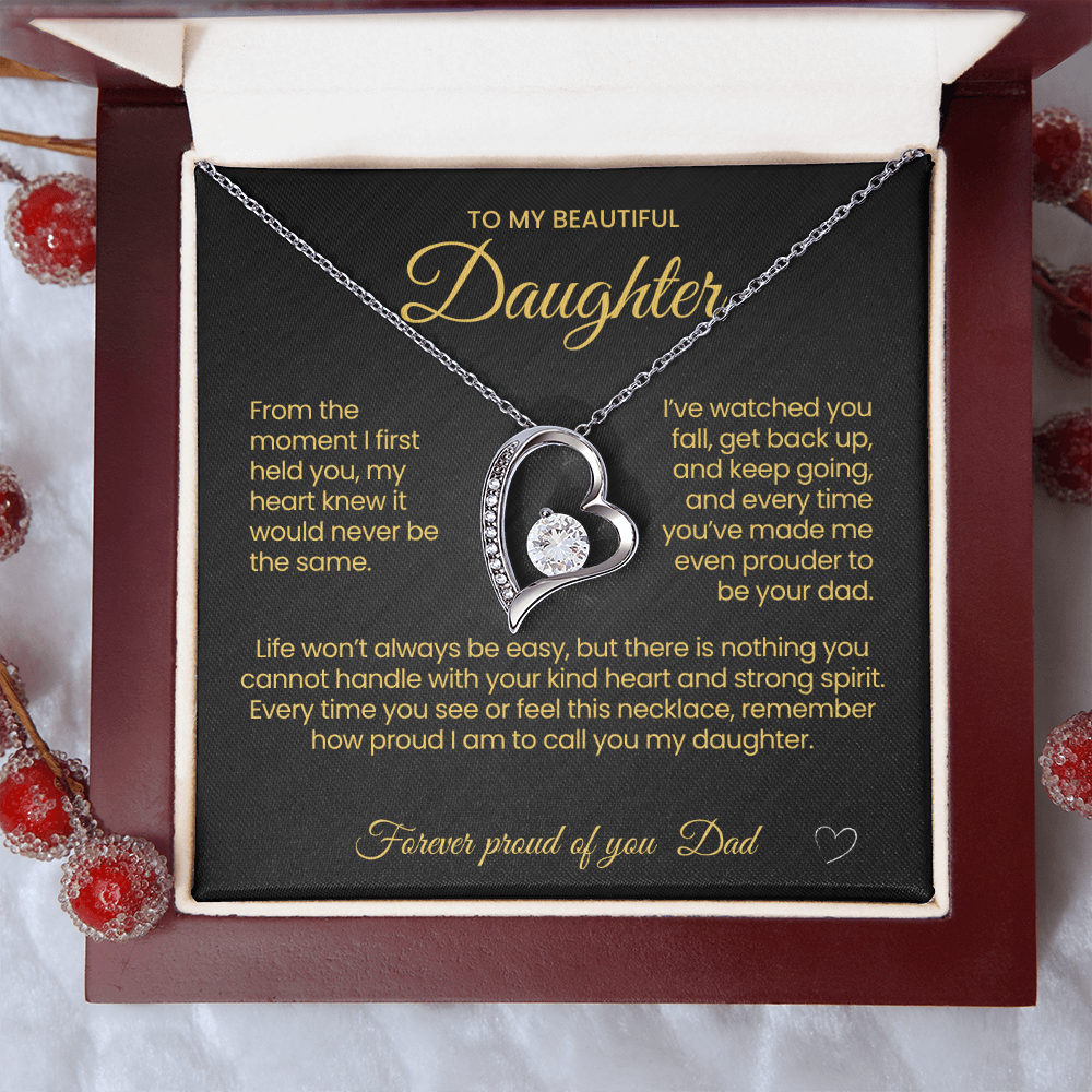 To My Beautiful Daughter Forever Love Necklace From the moment