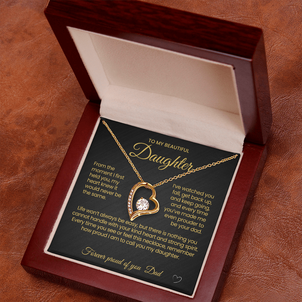 To My Beautiful Daughter Forever Love Necklace From the moment