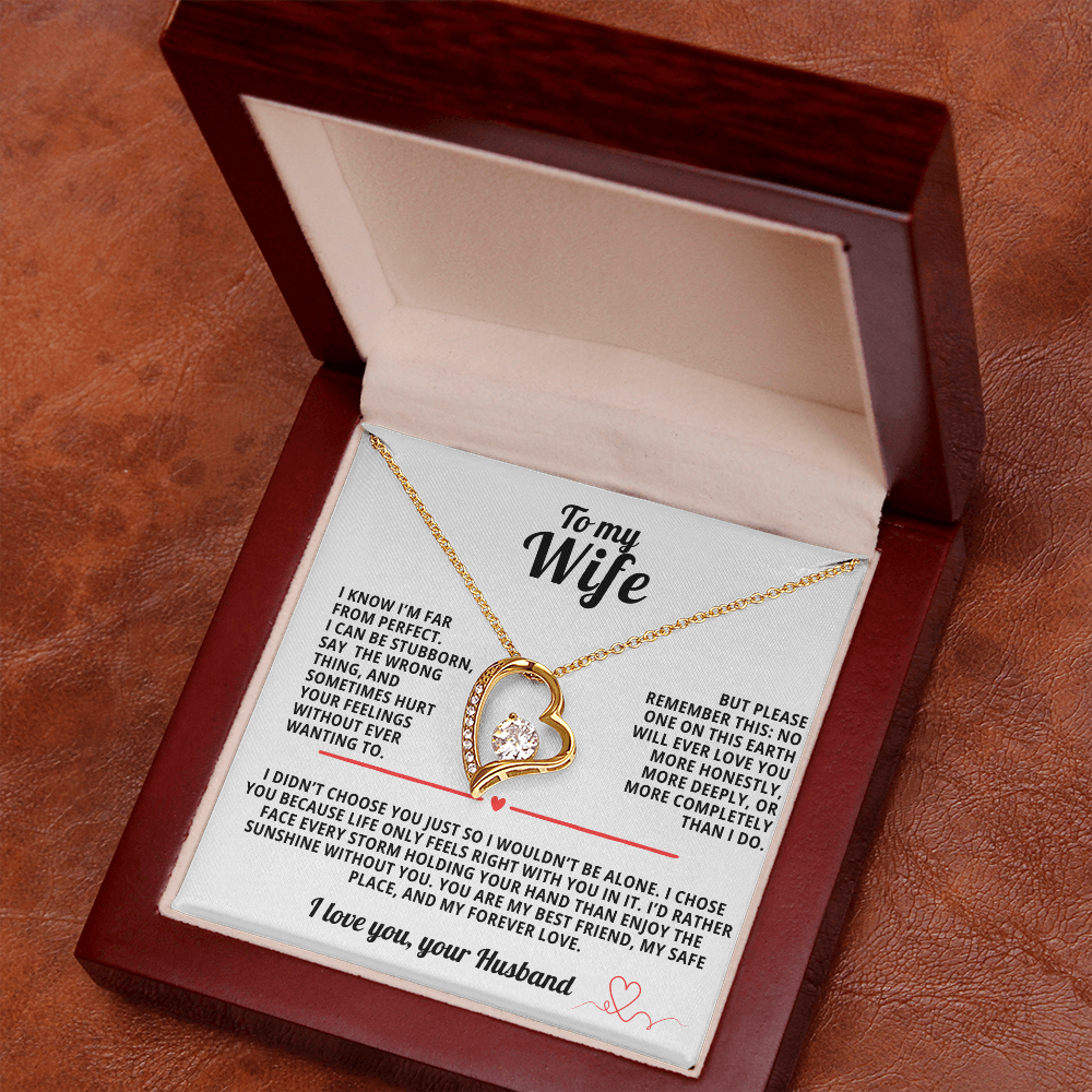 To My Wife Forever Love Necklace i Know i'm far from perfect