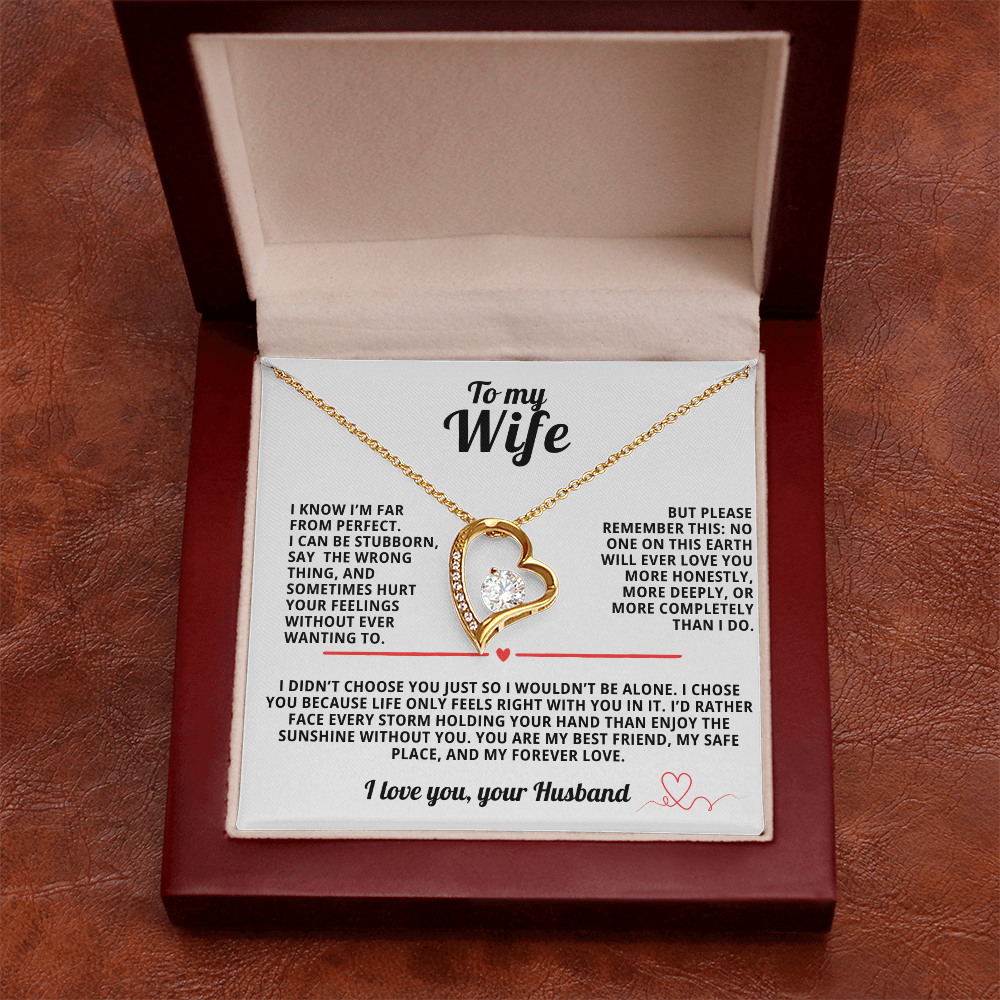 To My Wife Forever Love Necklace i Know i'm far from perfect