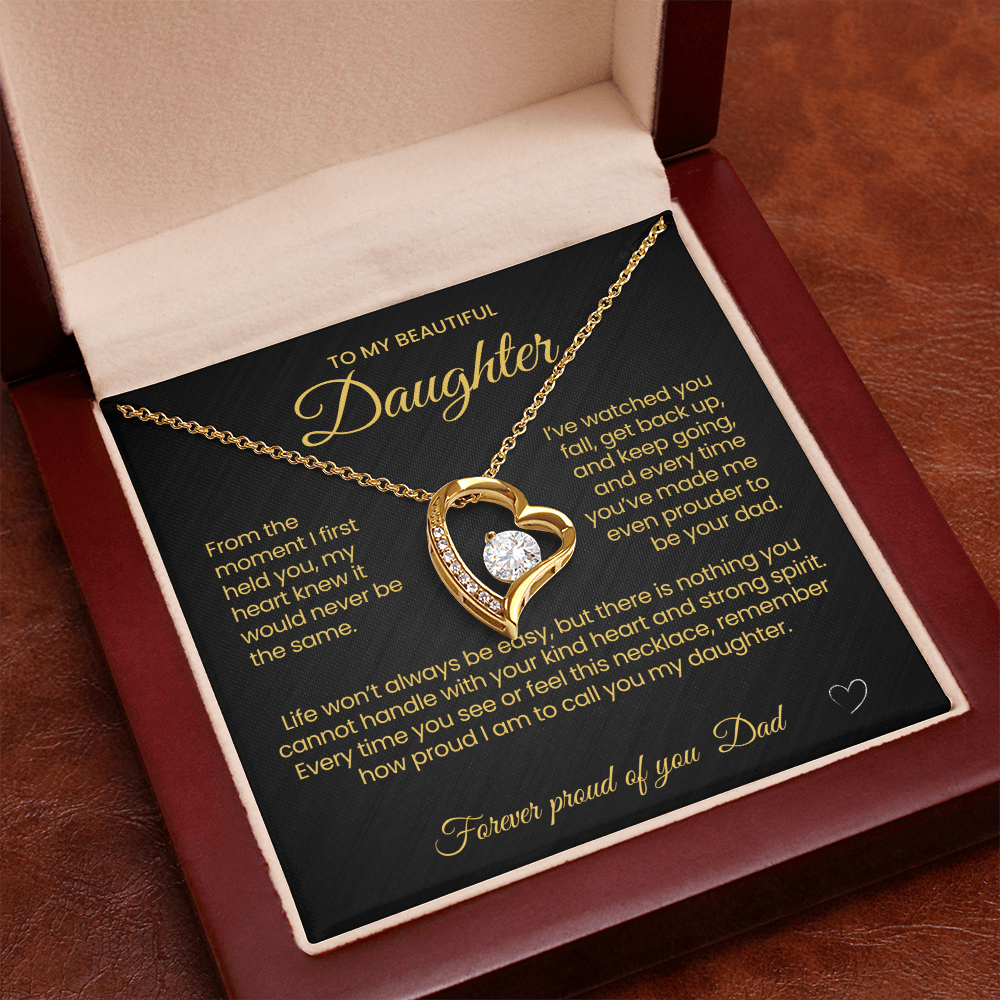 To My Beautiful Daughter Forever Love Necklace From the moment