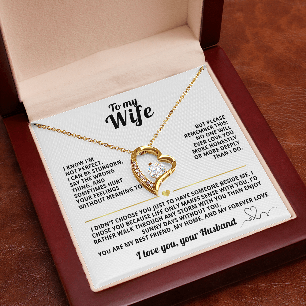 To My Wife Forever Love Necklace I Know i'm not perfect