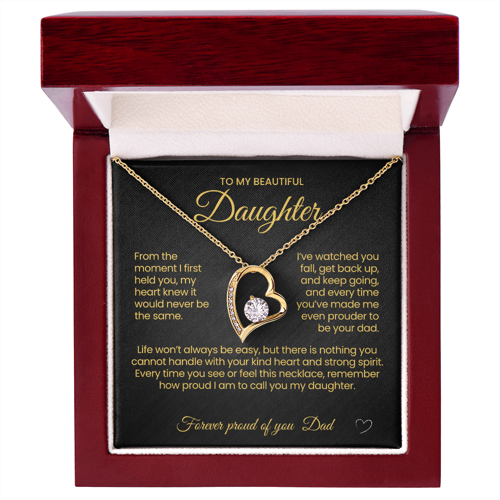 To My Beautiful Daughter Forever Love Necklace From the moment
