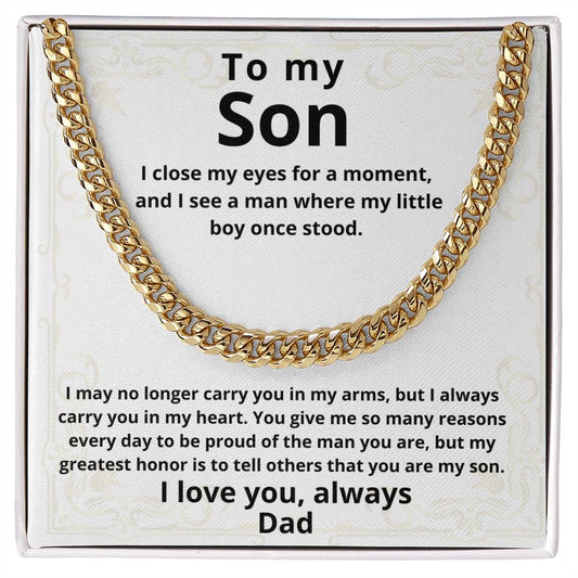 To My Son- Cuban Link Chain