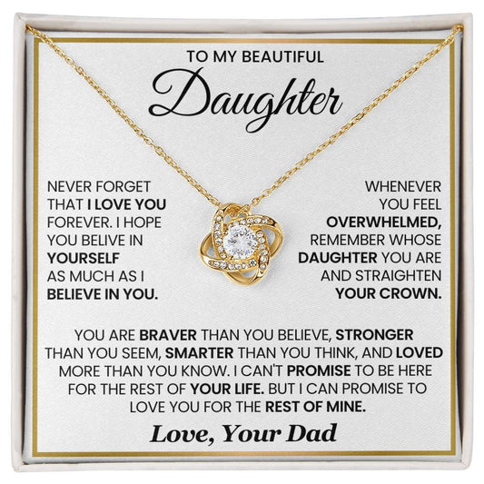 To my beautiful Daughter-Love Knot Necklace