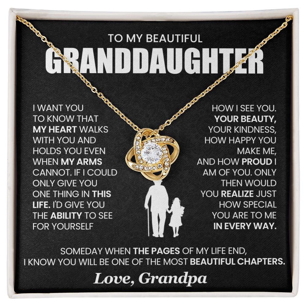 To my Granddaughter- Love Knot Necklace