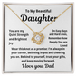 To My Beautiful Daughter Love Knot Necklace You are my quiet Strength