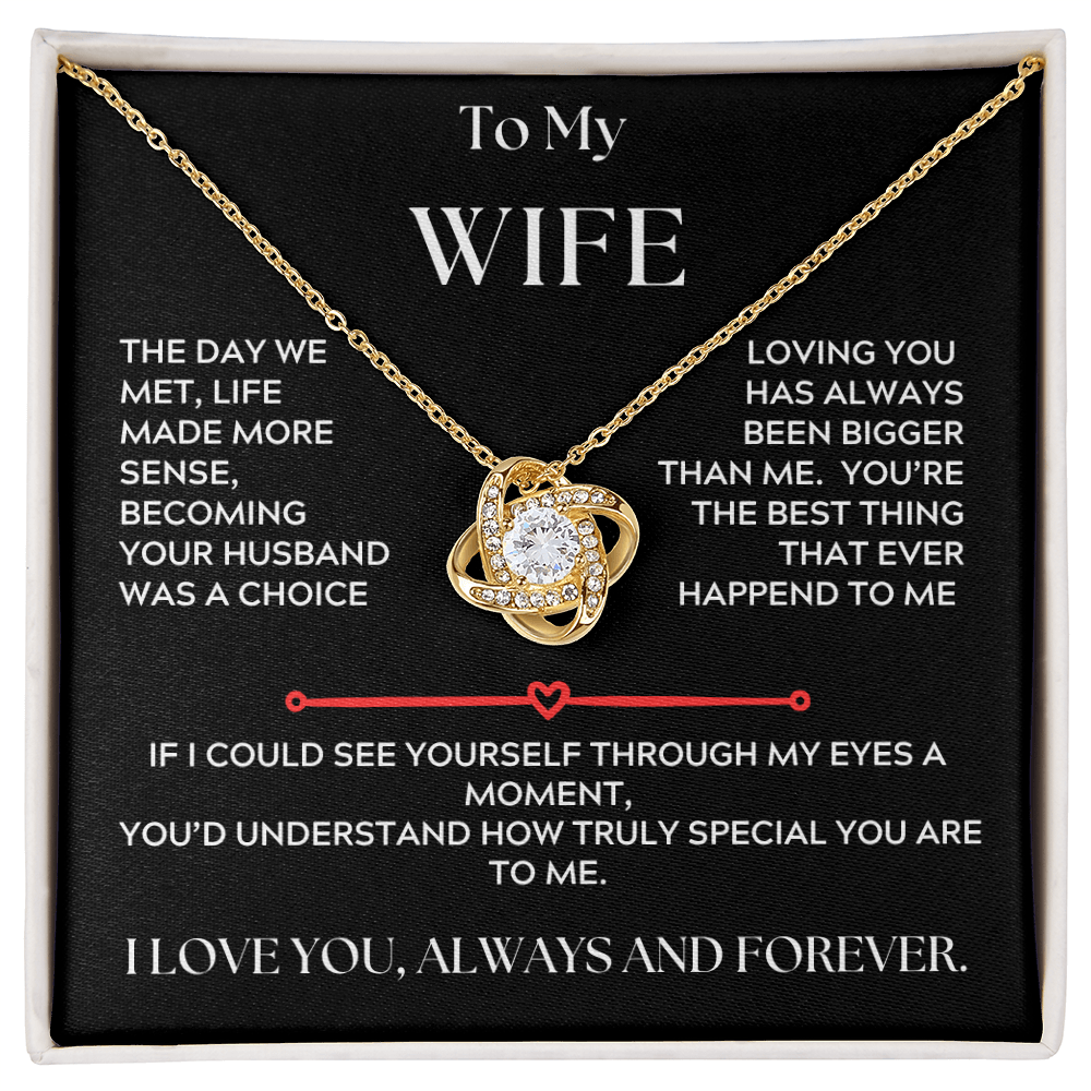 To My Wife, Love Knot Necklace, The Day we Met