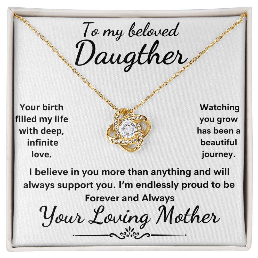 To my beloved Daughter-Love knot necklace