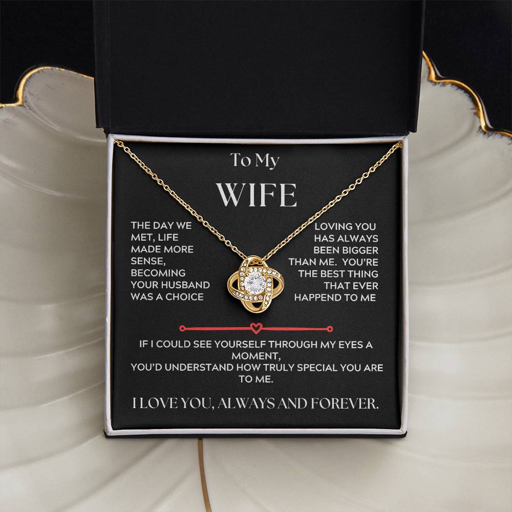 To My Wife, Love Knot Necklace, The Day we Met