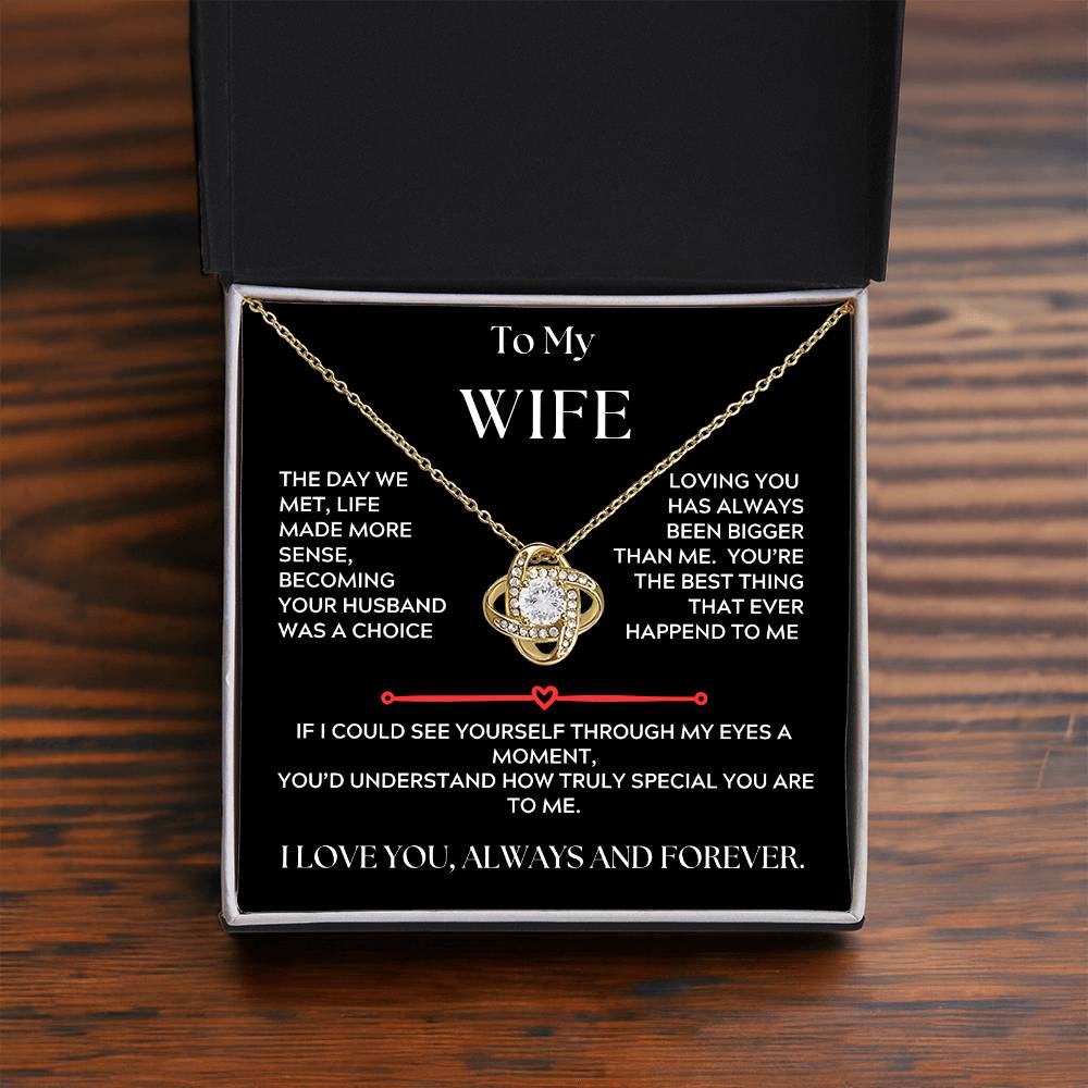 To My Wife, Love Knot Necklace, The Day we Met