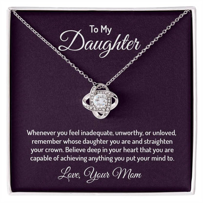 To My Daughter- Love Knot Neckless