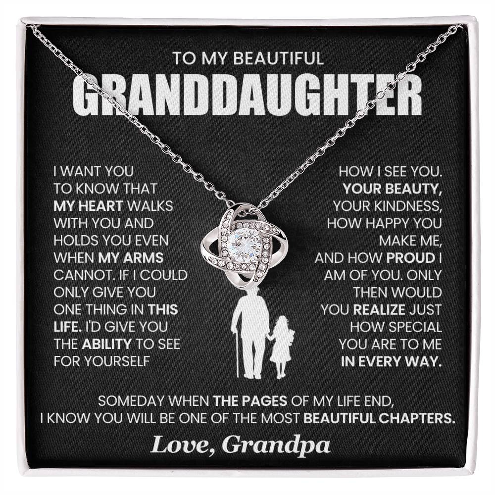 To my Granddaughter- Love Knot Necklace