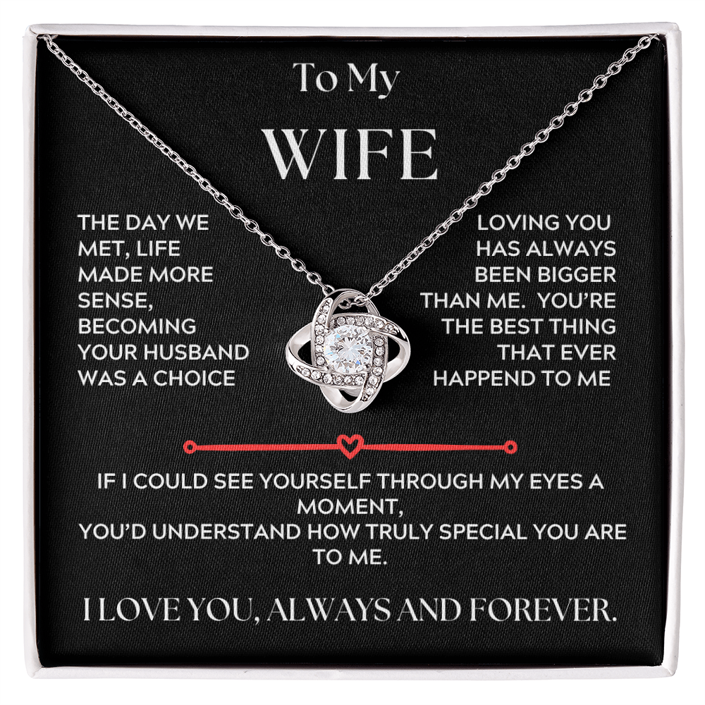 To My Wife, Love Knot Necklace, The Day we Met