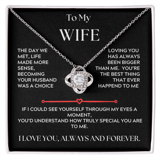 To My Wife, Love Knot Necklace, The Day we Met