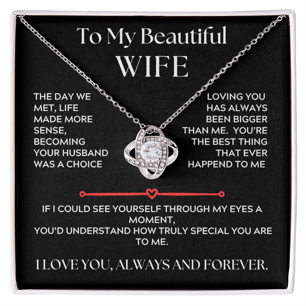 To My Beautiful Wife, Love Knot Necklace, The Day We Met