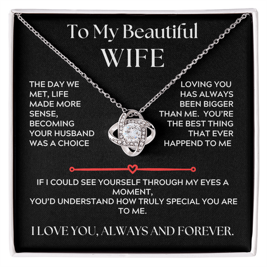 To My Beautiful Wife, Love Knot Necklace, The Day We Met