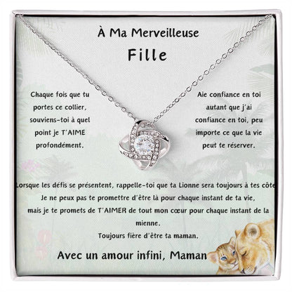 À ma Merveilleuse fille - Collier à noeud d'amour