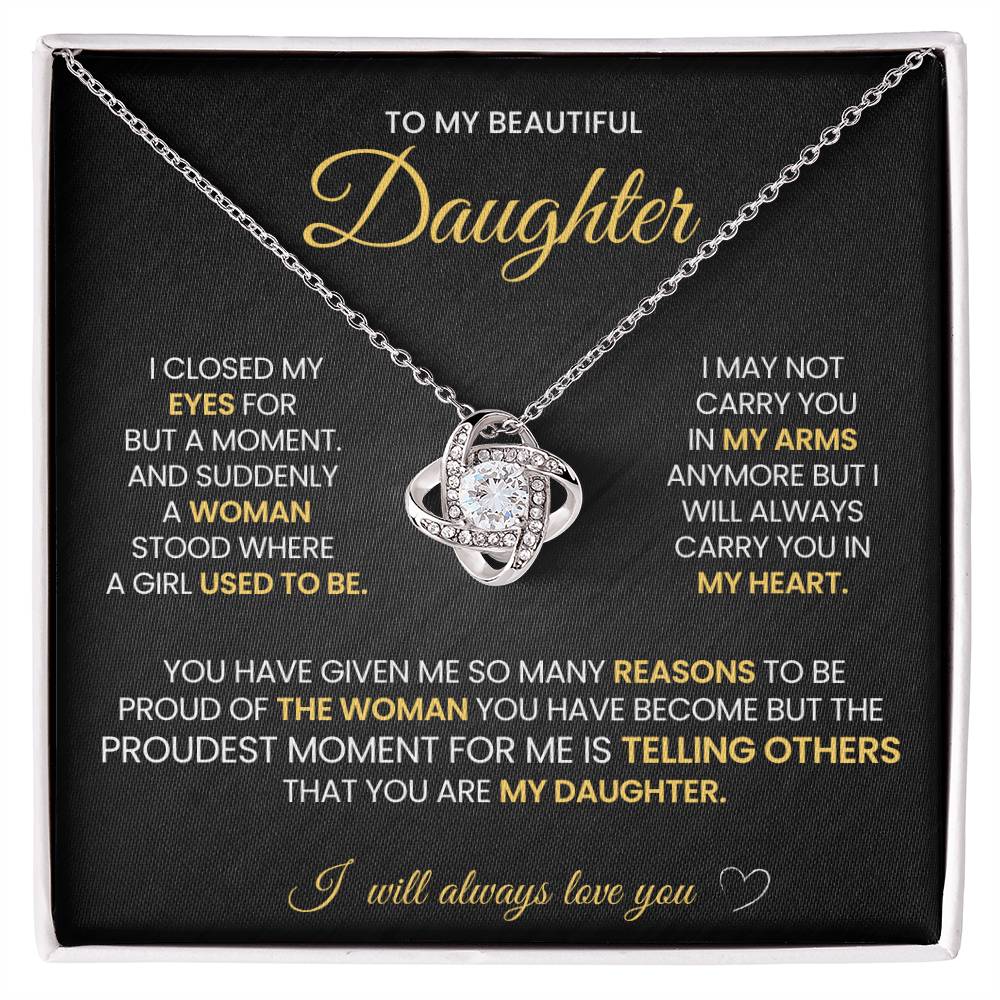 To my Beautiful Daughter - Love Knot Necklace