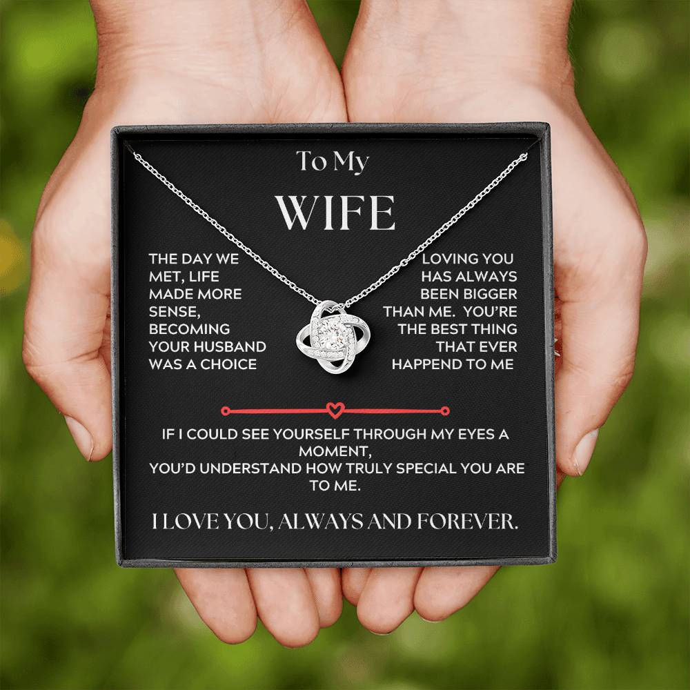 To My Wife, Love Knot Necklace, The Day we Met