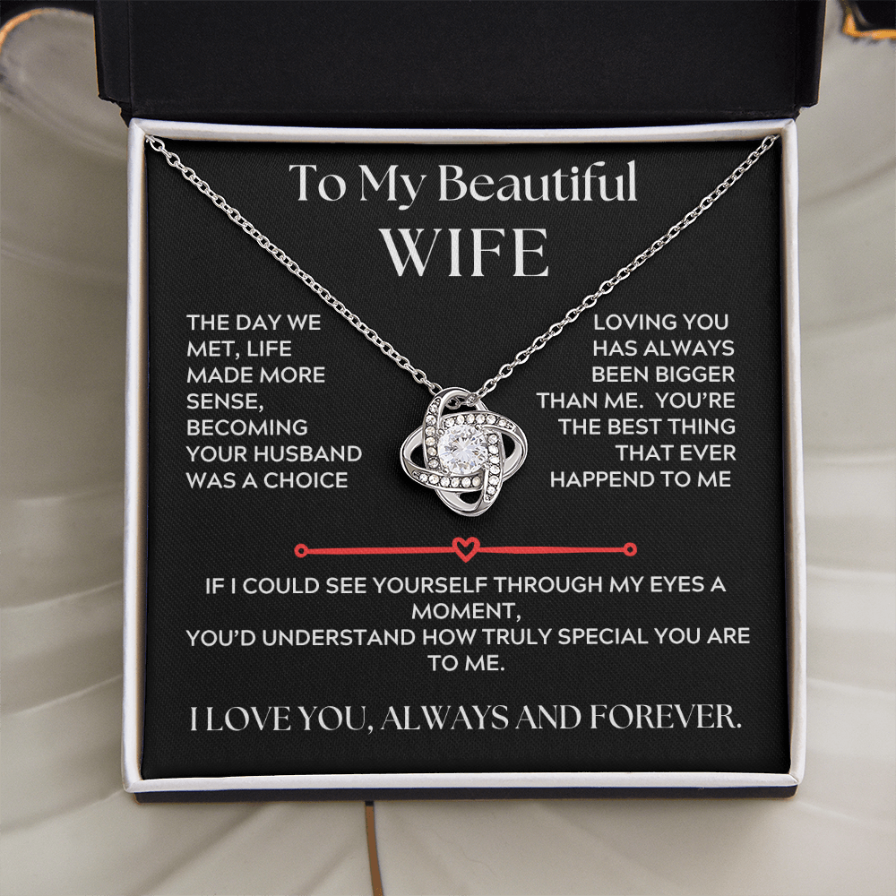 To My Beautiful Wife, Love Knot Necklace, The Day We Met