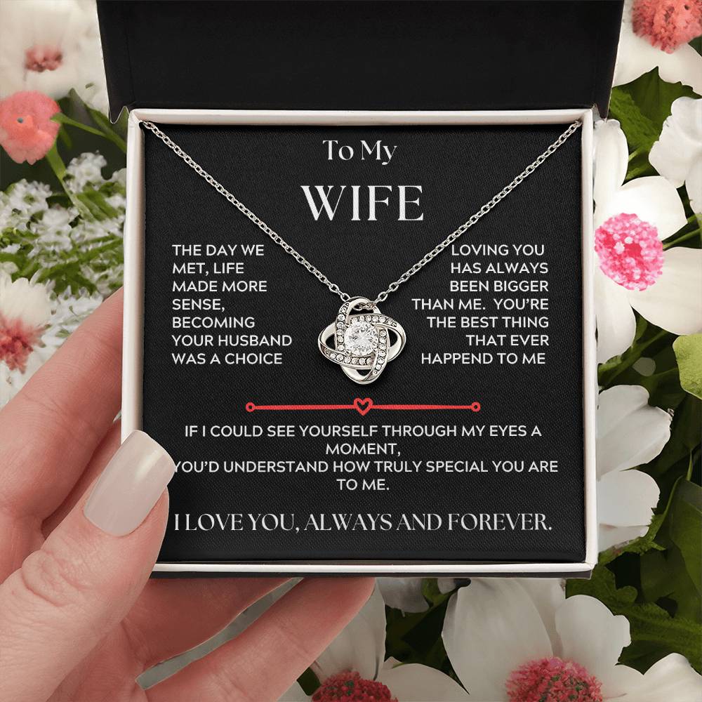 To My Wife, Love Knot Necklace, The Day we Met