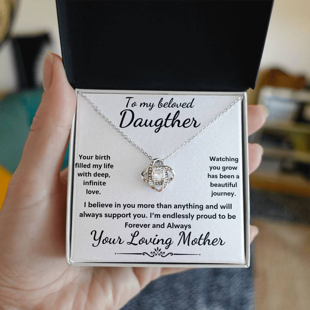 To my beloved Daughter-Love knot necklace