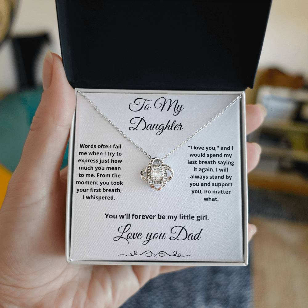 To My Daughter- Love Knot Necklace