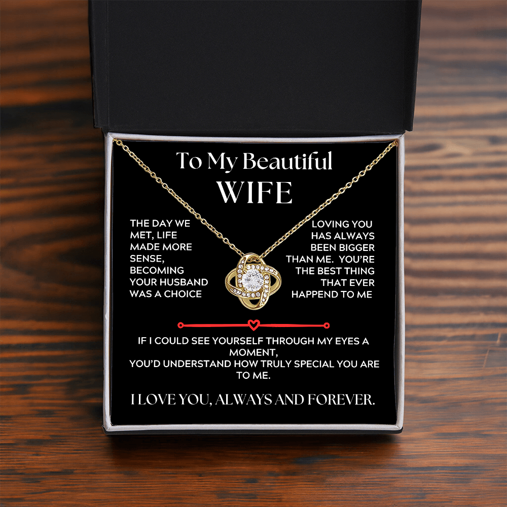 To My Beautiful Wife, Love Knot Necklace, The Day We Met