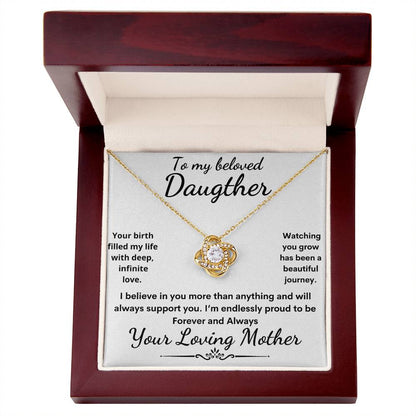 To my beloved Daughter-Love knot necklace