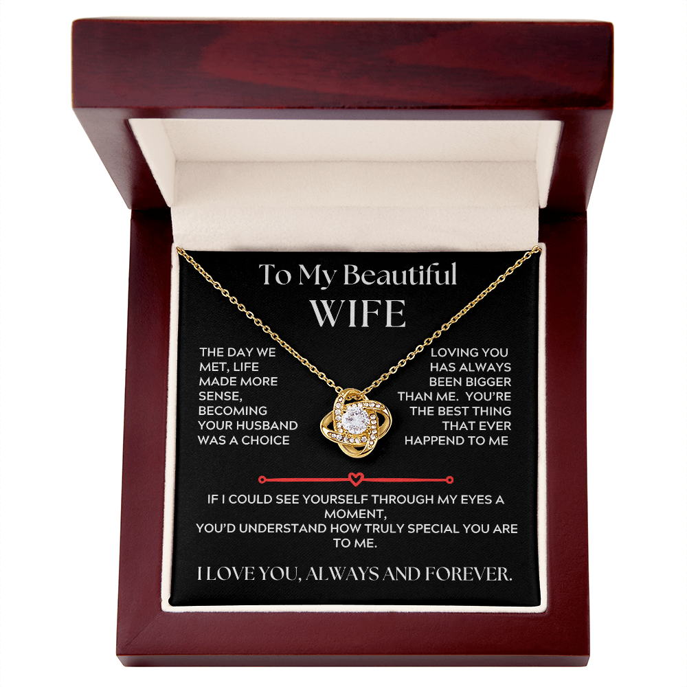 To My Beautiful Wife, Love Knot Necklace, The Day We Met