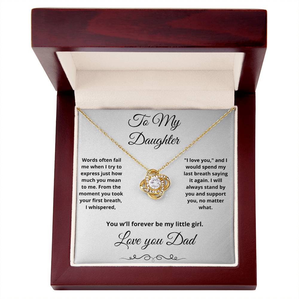 To My Daughter- Love Knot Necklace