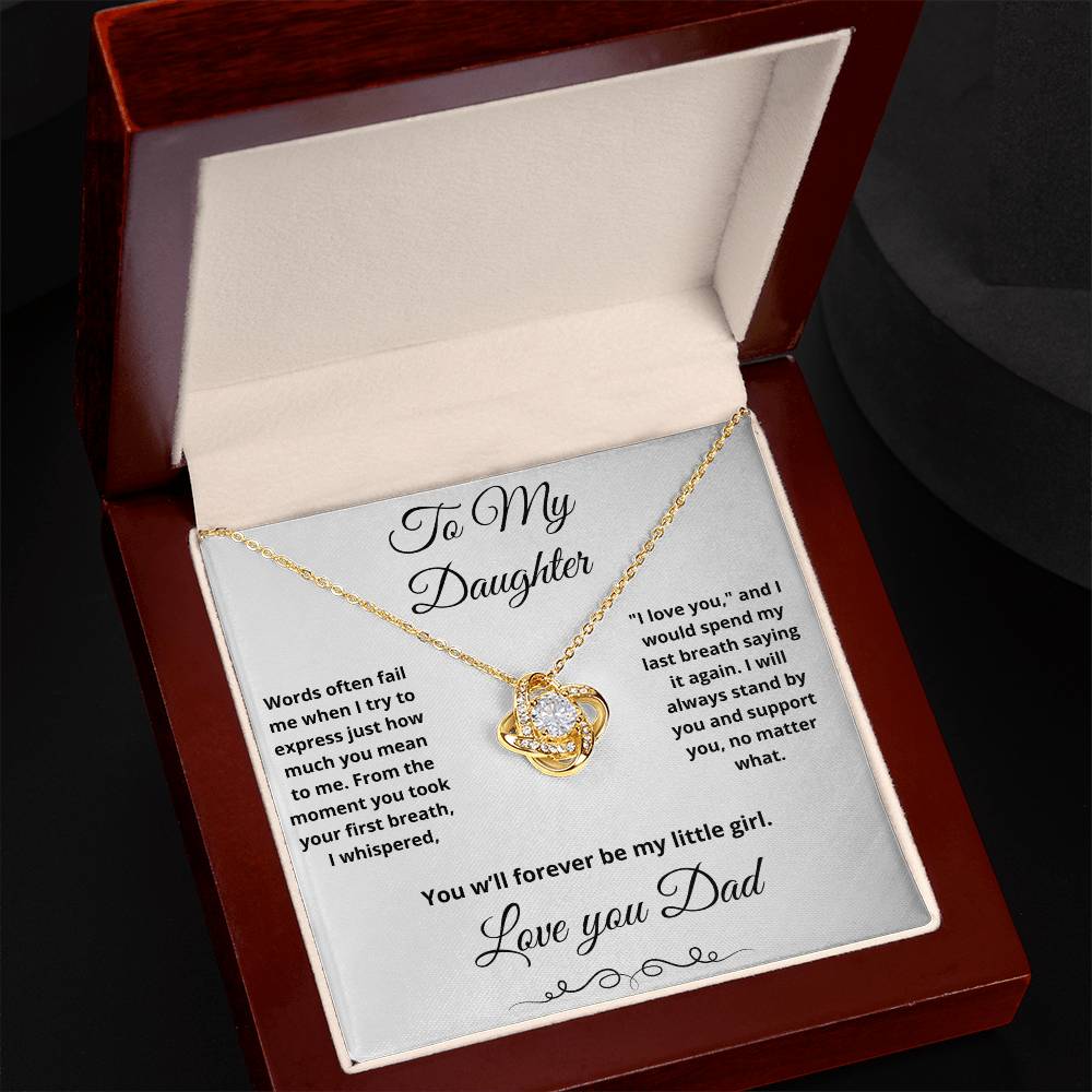 To My Daughter- Love Knot Necklace