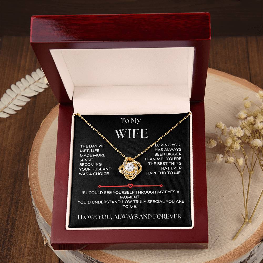 To My Wife, Love Knot Necklace, The Day we Met
