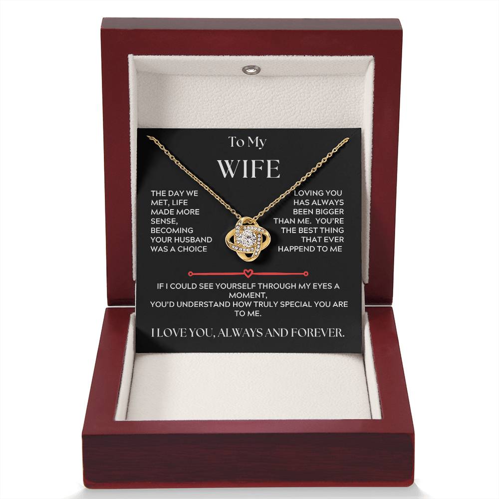 To My Wife, Love Knot Necklace, The Day we Met