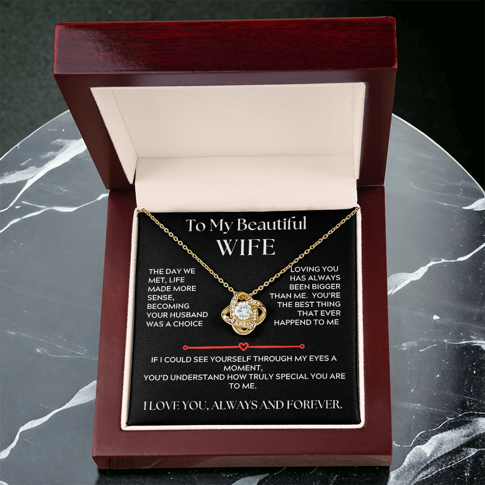 To My Beautiful Wife, Love Knot Necklace, The Day We Met