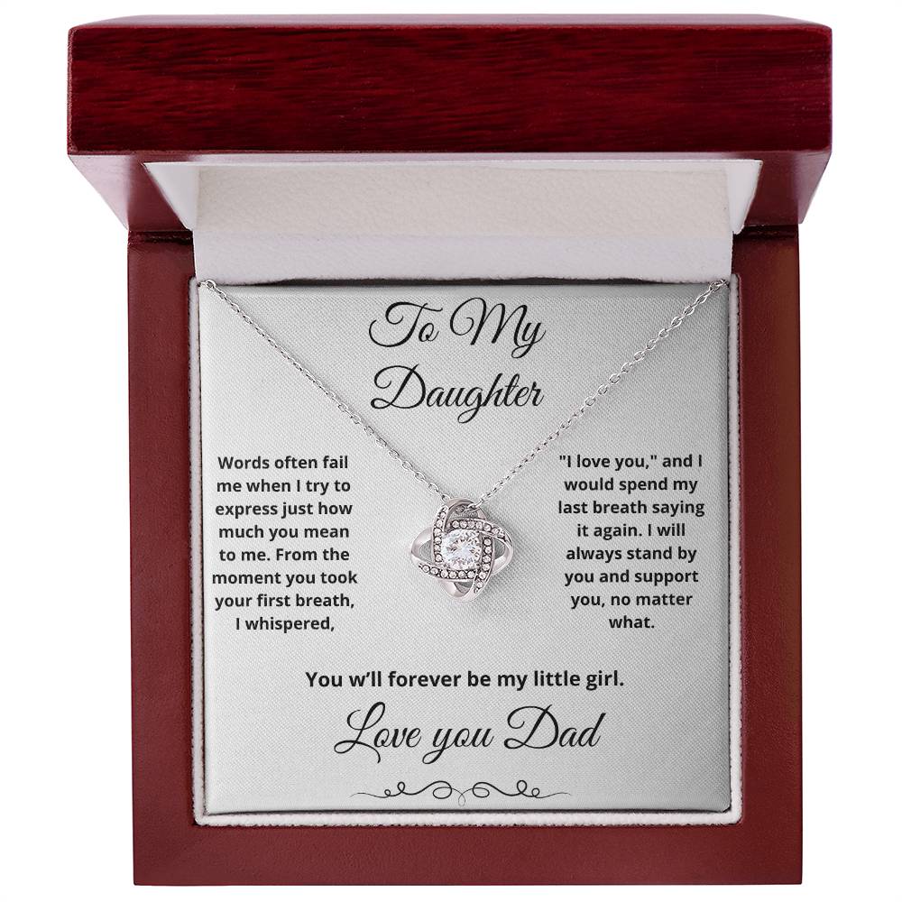 To My Daughter- Love Knot Necklace