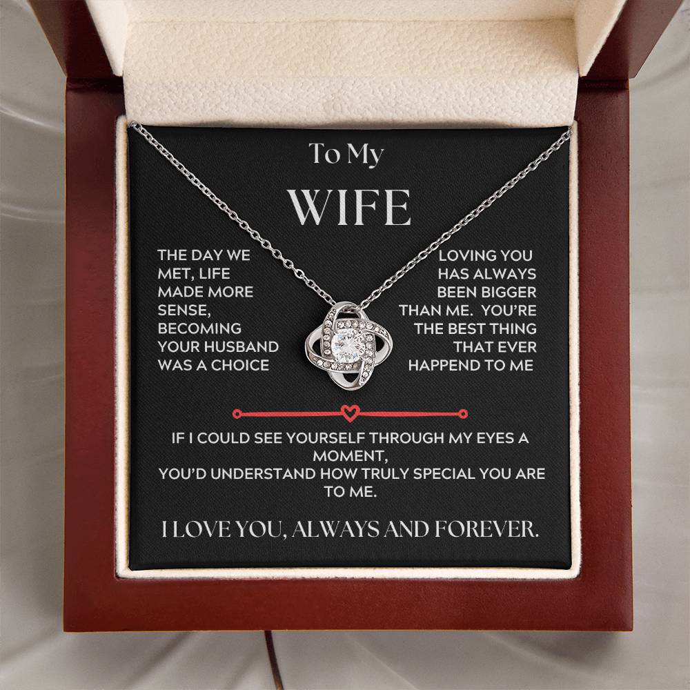 To My Wife, Love Knot Necklace, The Day we Met